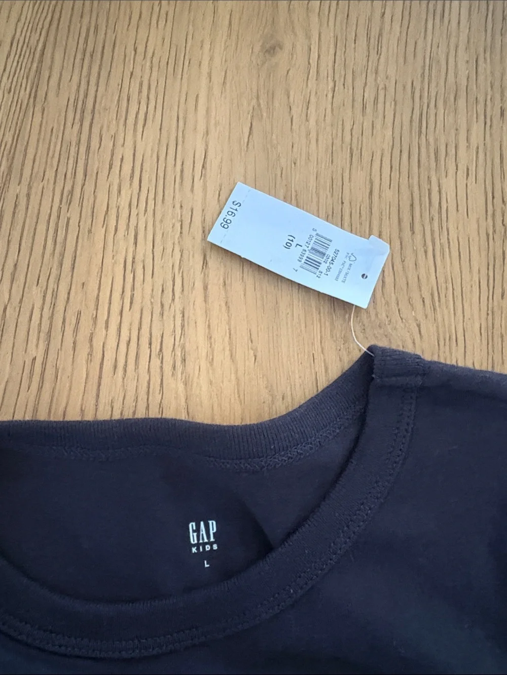 Brand new with tags, GAP Boys Black Long Sleeve T-shirt, size L 10, large
